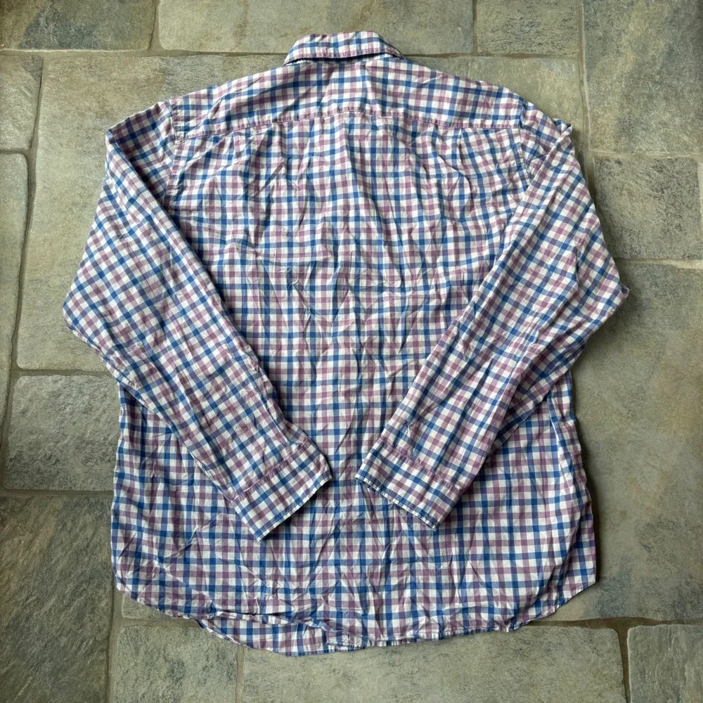 J.Crew‎ Men's XL Lightweight Cotton Shirt Plaid Long Sleeve Tailored Fit